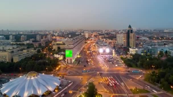 街の交通と有名な市場 ロシア モスクワ タイムラプスと都市景観 — ストック動画
