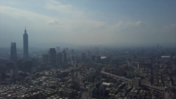 Tayvan Taipei Şehrindeki Mimarinin Havadan Görünüşü — Stok video