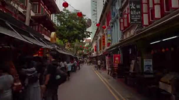 Gündüz Singapur Şehri Çin Şehri Ünlü Yaya Sokağı Yürüyüşü Panorama — Stok video