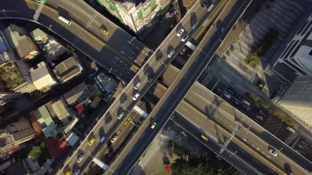 Tayvan Gün Batımı Taipei Şehri Trafik Yolu Kavşağı Panorama — Stok video
