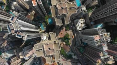 Hong Kong 'un gündüz hava manzarası, 4K 
