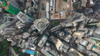 Hong Kong 'un gündüz hava manzarası, 4K 