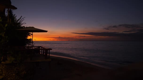 Sunset Sky Bali Island Jimbaran Area Famous Cozy Beach Bay — 비디오