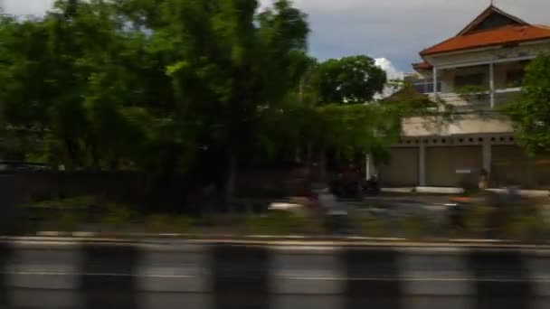 Dag Tid Bali Liten Stad Skoter Väg Resa Förare Pov — Stockvideo