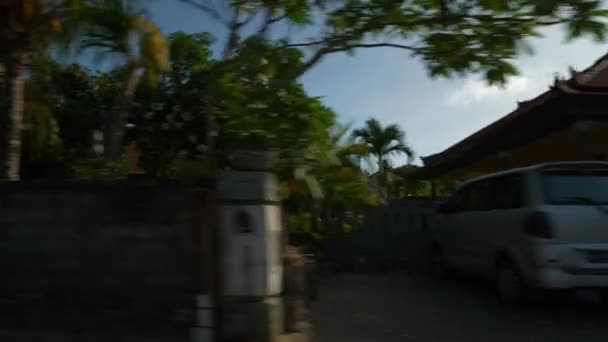 Sunny Day Bali Island Jimbaran District Scooter Road Trip Side — 비디오