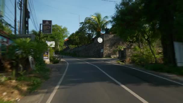 Sunny Day Bali Island Jimbaran District Scooter Road Trip Passenger — Stock Video