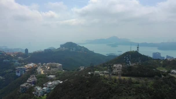 Panorama Aéreo Diurno Ciudad Hong Kong — Vídeo de stock