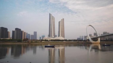 Nanjing şehrindeki uluslararası gençlik kültür merkezi, Çin, 4k 