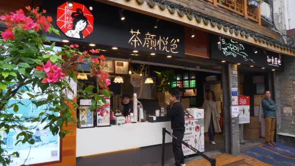 Día Tiempo Changsha Centro Ciudad Famoso Viejo Peatonal Caminando Calle — Vídeo de stock