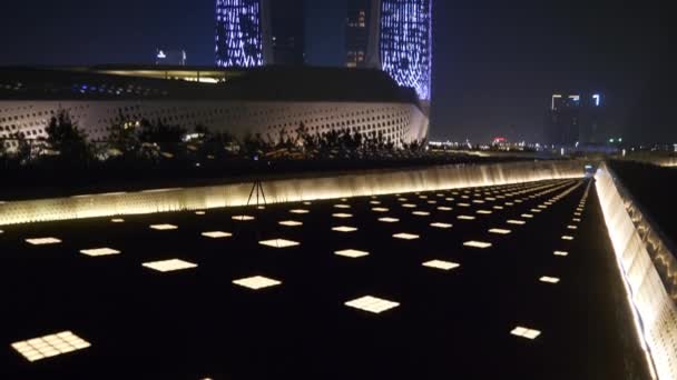 Panorama Night Time Illuminated Nanjing City China — Stock Video