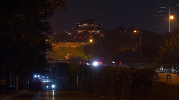 长沙市交通街古塔建筑山顶全景4K中国 — 图库视频影像