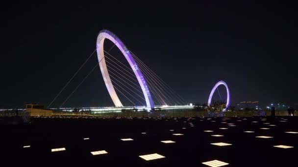 Panorama Nocy Oświetlone Miasto Nanjing Porcelana — Wideo stockowe