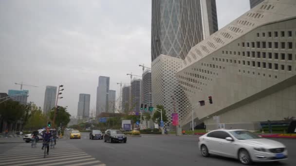 Street Trafik Nanjing Stad Kina Panorama — Stockvideo