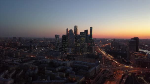 Sunset Ουρανό Πάνω Από Την Πόλη Της Μόσχας Την Κυκλοφορία — Αρχείο Βίντεο