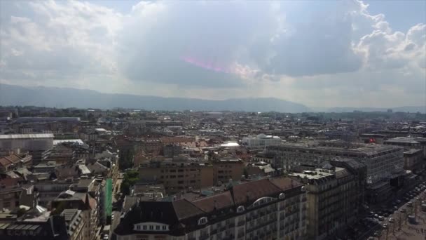 Paisaje Urbano Diurno Ginebra Suiza — Vídeo de stock