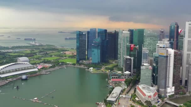 Panorama Nad Ulicami Singapuru Dzień — Wideo stockowe