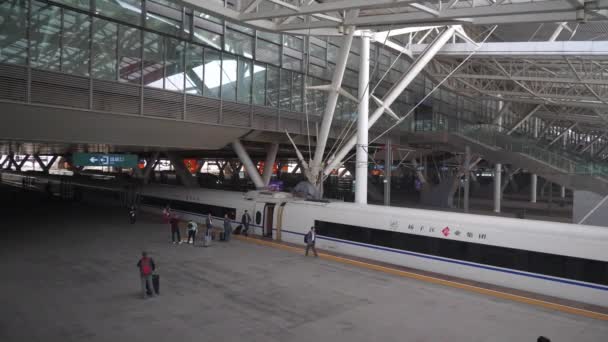 Jour Ensoleillé Qingdao Ville Gare Quai Ralenti Top Panorama Chine — Video