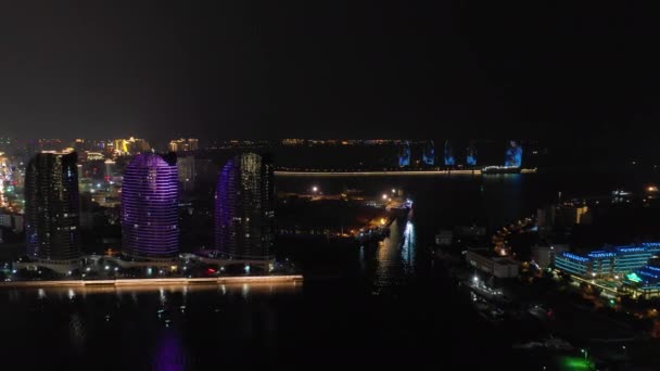 Panorama Aéreo Del Famoso Hotel Phoenix Ciudad Sanya Isla Hainan — Vídeos de Stock