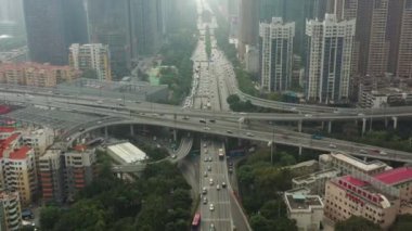 Guangzhou şehrinin hava manzarası, Çin 4K