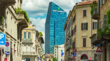 Milano, İtalya 'da modern bloklar panorama, zaman aşımı 