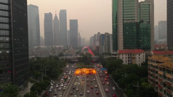 Guangzhou Şehrinin Hava Manzarası Çin — Stok video