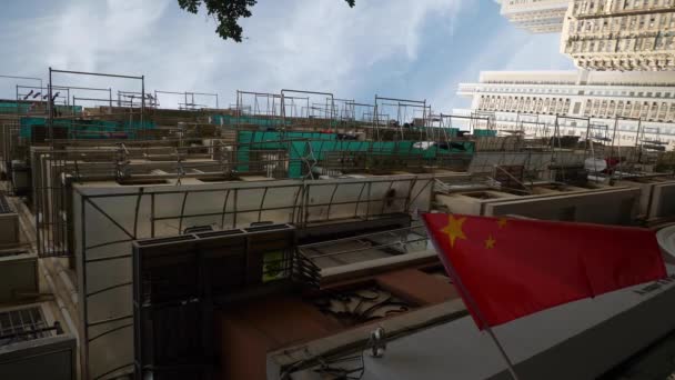 南京市 4Kでアパートメントの建物の建設現場ビュー — ストック動画