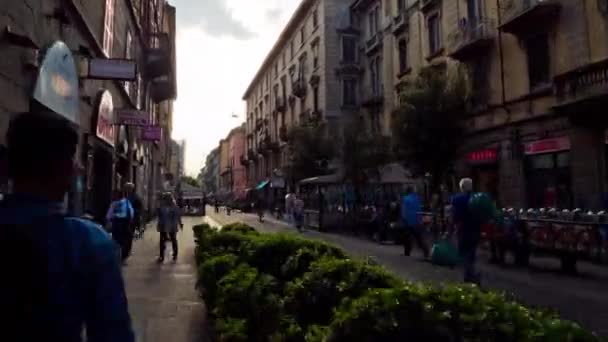 Zeitraffer Panorama Des Straßenverkehrs Mailand Italien — Stockvideo