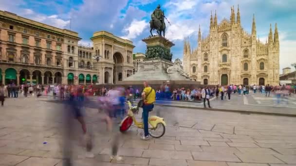 Berühmt Überfüllter Domplatz Mailand Italien — Stockvideo
