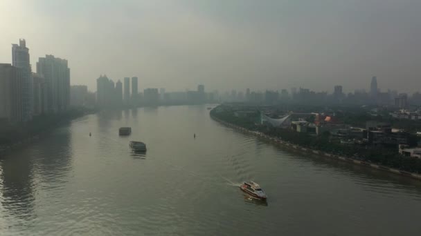 Авиационная Панорама Города Гуанчжоу Китай — стоковое видео