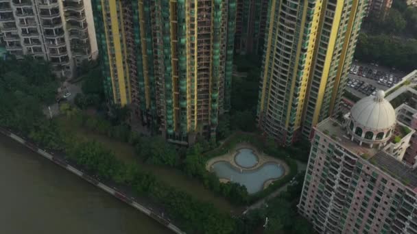 Panorama Aéreo Ciudad Guangzhou China — Vídeo de stock