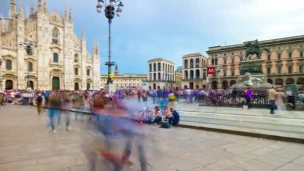 Famosa Plaza Catedral Del Duomo Ciudad Milán Italia — Vídeo de stock