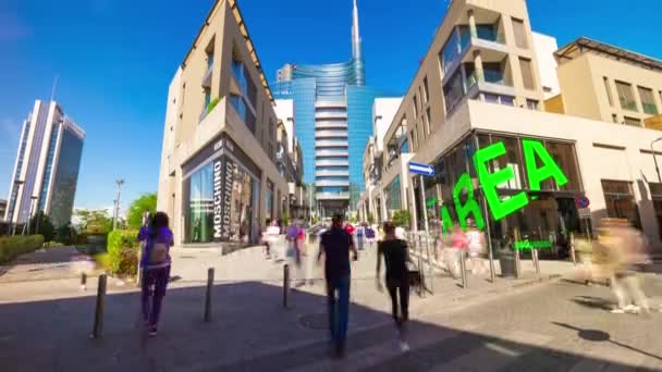 Famoso Panorama Rua Pedonal Cidade Milão Itália — Vídeo de Stock