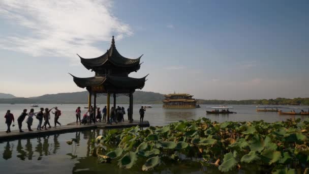 Hangzhou Chine Circa 2019 Journée Ensoleillée Ville Hangzhou Célèbre Lac — Video