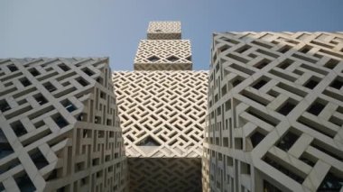 foshan ünlü modern şehir kültür merkezi. Yavaş çekim panorama 4k porselen manzarası.