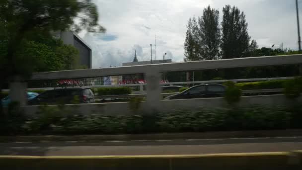 Sunny Day Time Jakarta City Car Passenger Pov Road Trip — Stock Video