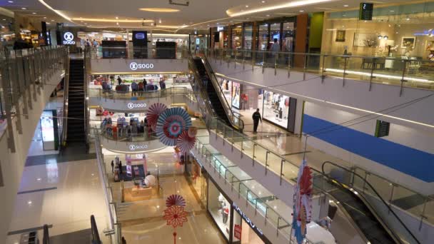 Berühmte Jakarta Stadtzentrum Einkaufszentrum Obergeschoss Halle Innenraum Zeitlupe Panorama Indonesien — Stockvideo