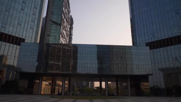 Foshan Moderno Centro Culturale Nuova Città Vista Tramonto Rallentatore Panorama — Video Stock