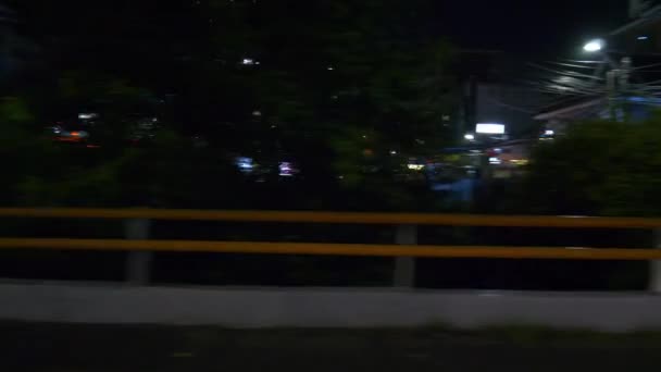 Nacht Jakarta Stad Auto Passagier Pov Kant Panorama City — Stockvideo