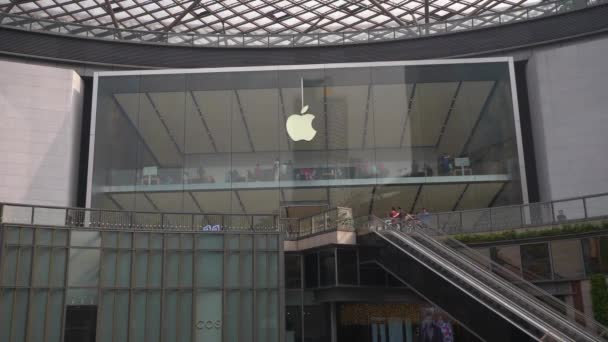 Guangzhou Város Híres Központi Modern Bevásárlóközpont Elektronikus Áruház Ablak Napos — Stock videók