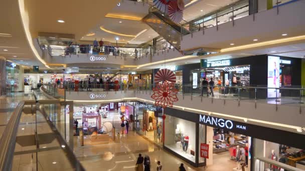 Beroemde Jakarta Centrum Winkelcentrum Tweede Verdieping Hal Interieur Slow Motion — Stockvideo