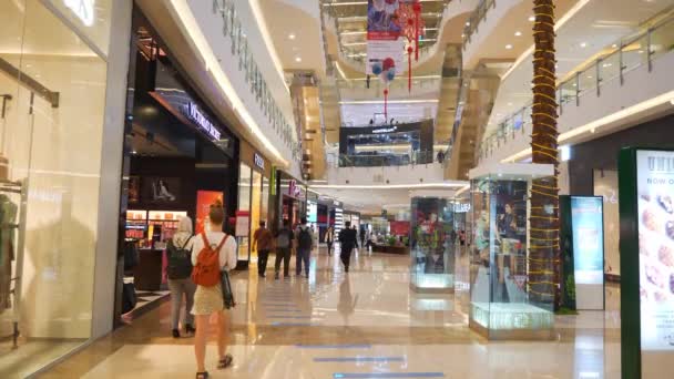 Centro Cidade Jacarta Loja Roupas Famoso Shopping Slow Motion Panorama — Vídeo de Stock