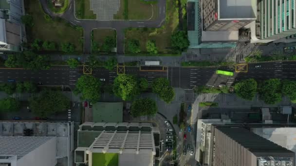 新加坡市区交通街交叉口 空中俯瞰全景 — 图库视频影像