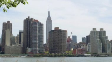 Güneşli bir gün, Manhattan Panorama, New York, ABD 'den 4K zaman dilimi