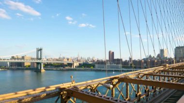 New York 'tan Sunset Brooklyn Köprüsü Empire View 4k Timelapse