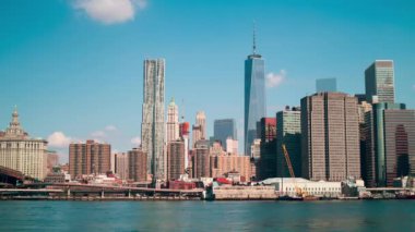 Güneşli bir gün, Manhattan Panorama, New York, ABD 'den 4K zaman dilimi