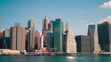 Güneşli bir gün, Manhattan Panorama, New York, ABD 'den 4K zaman dilimi