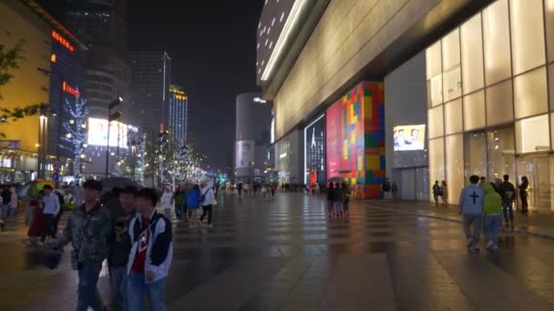 Cambios China Octubre 2019 Ciudad Changsha Iluminada Por Noche Distrito — Vídeo de stock