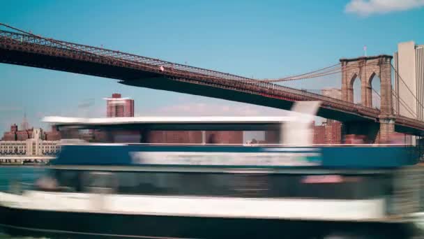 布鲁克林大桥 曼哈顿全景 — 图库视频影像