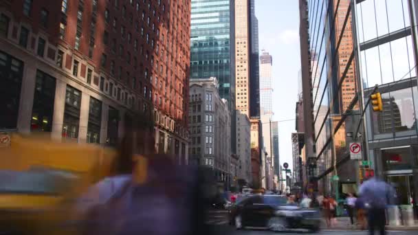 Нью Йорк Сентября 2014 Дневное Движение Улицам Нью Йорка — стоковое видео
