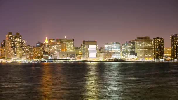 Manhattan Gece Manzarası New York Tan Zaman Aralığı — Stok video